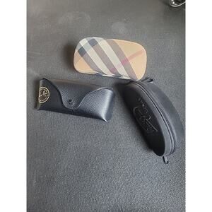 3 Glass / Sunglass Cases. Burberry, Ray Ban, Maui Jim